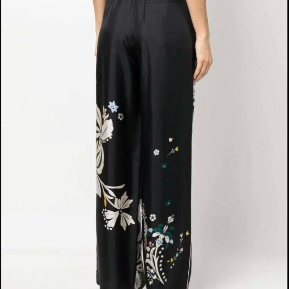 DOROTHEE SCHUMACHER - Silk Tie Waist Flower Whirl Print Black US Size 10 - Picture 2 of 14
